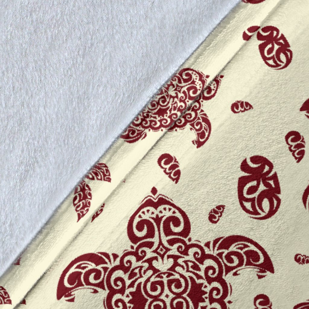 Polynesian Tattoo Turtle Themed Fleece Blanket