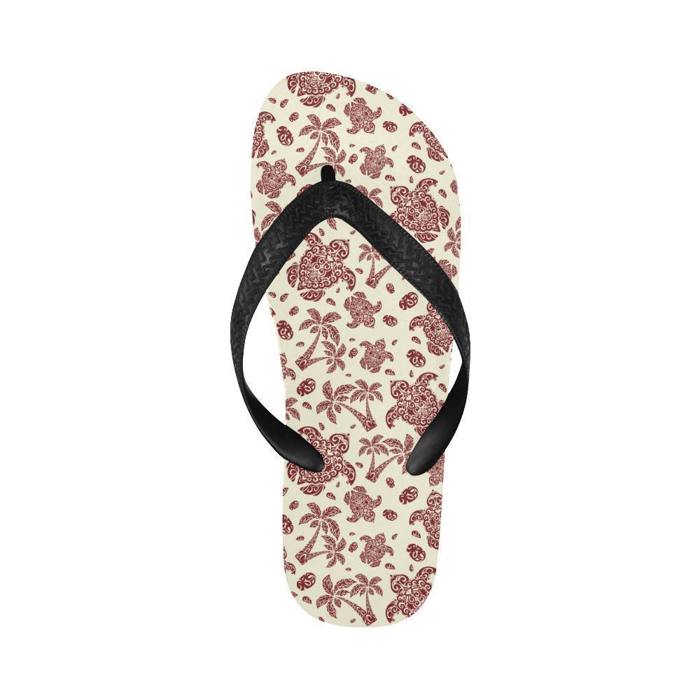 Polynesian Tattoo Turtle Themed Flip Flops-JTAMIGO.COM