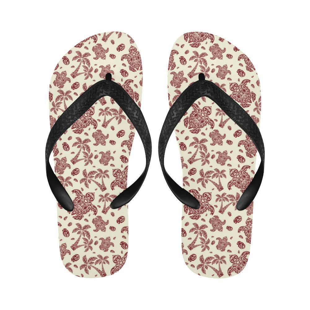 Polynesian Tattoo Turtle Themed Flip Flops-JTAMIGO.COM