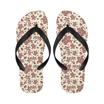 Polynesian Tattoo Turtle Themed Flip Flops-JTAMIGO.COM