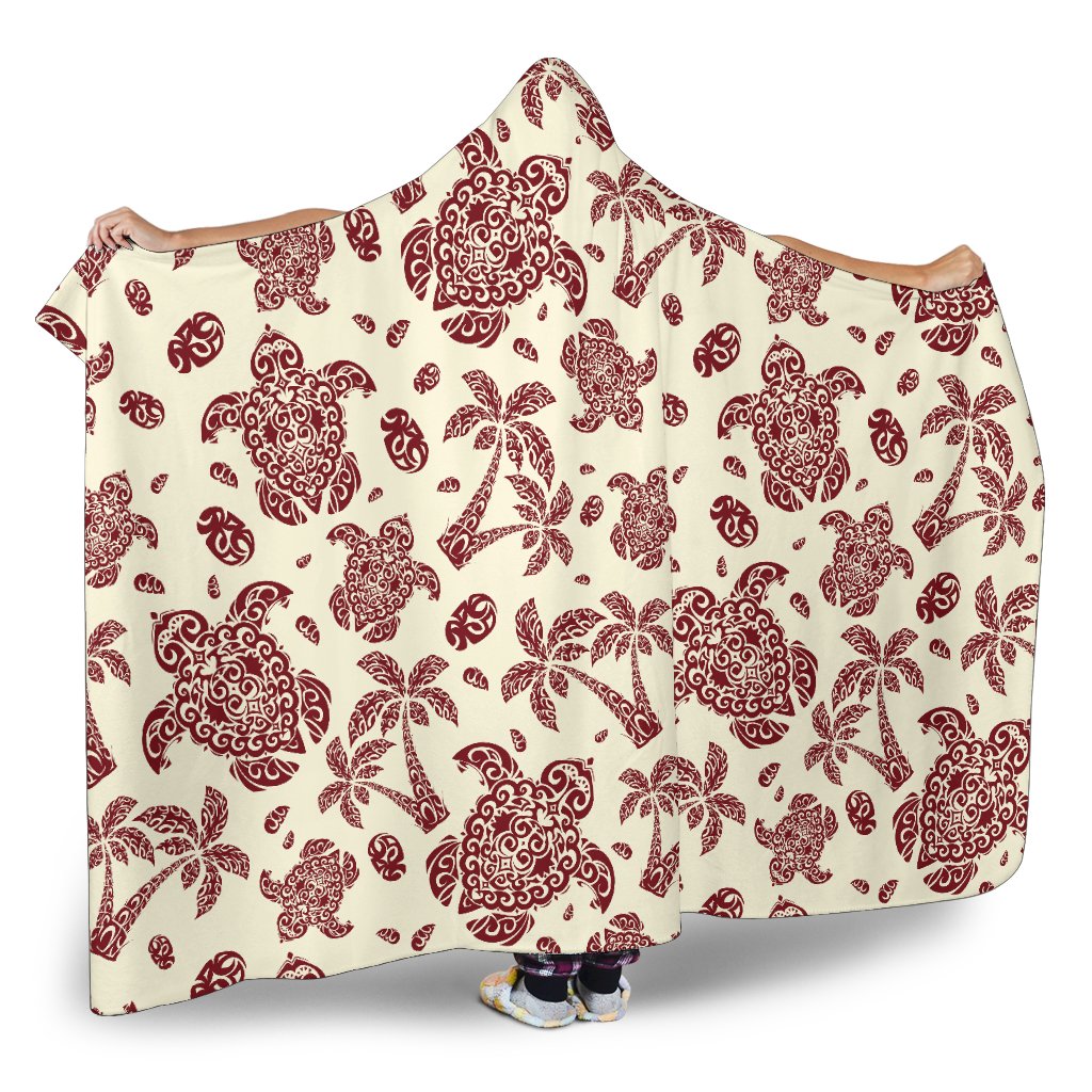 Polynesian Tattoo Turtle Themed Hooded Blanket-JTAMIGO.COM