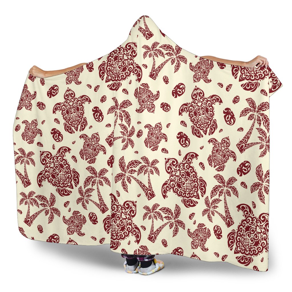 Polynesian Tattoo Turtle Themed Hooded Blanket-JTAMIGO.COM