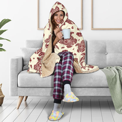 Polynesian Tattoo Turtle Themed Hooded Blanket-JTAMIGO.COM