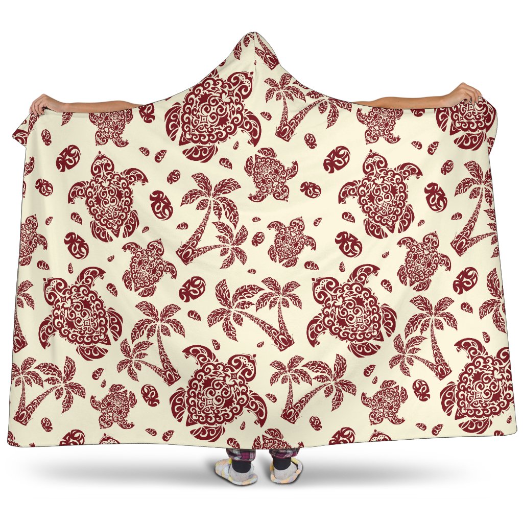 Polynesian Tattoo Turtle Themed Hooded Blanket-JTAMIGO.COM
