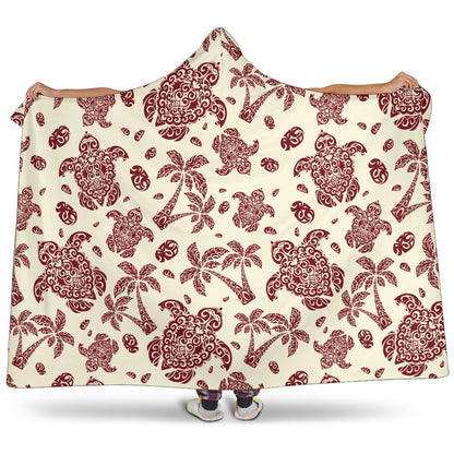 Polynesian Tattoo Turtle Themed Hooded Blanket-JTAMIGO.COM