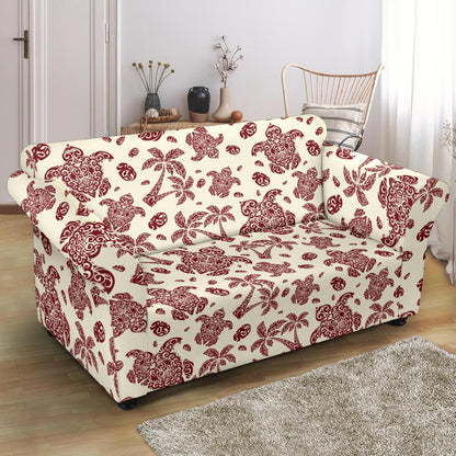 Polynesian Tattoo Turtle Themed Loveseat Slipcover-JTAMIGO.COM