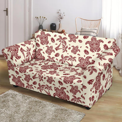 Polynesian Tattoo Turtle Themed Loveseat Slipcover-JTAMIGO.COM