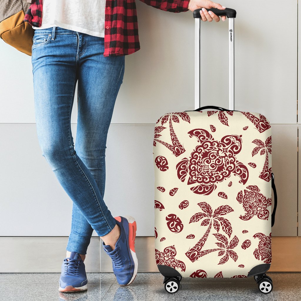 Polynesian Tattoo Turtle Themed Luggage Cover Protector