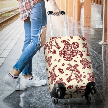 Polynesian Tattoo Turtle Themed Luggage Cover Protector