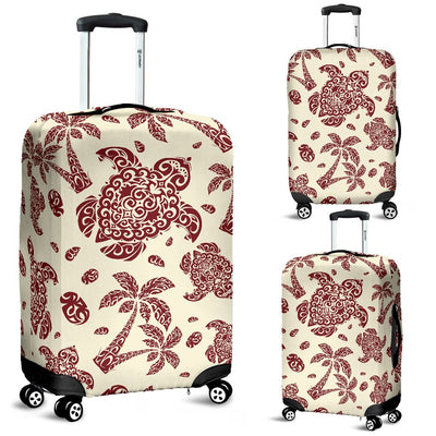 Polynesian Tattoo Turtle Themed Luggage Cover Protector