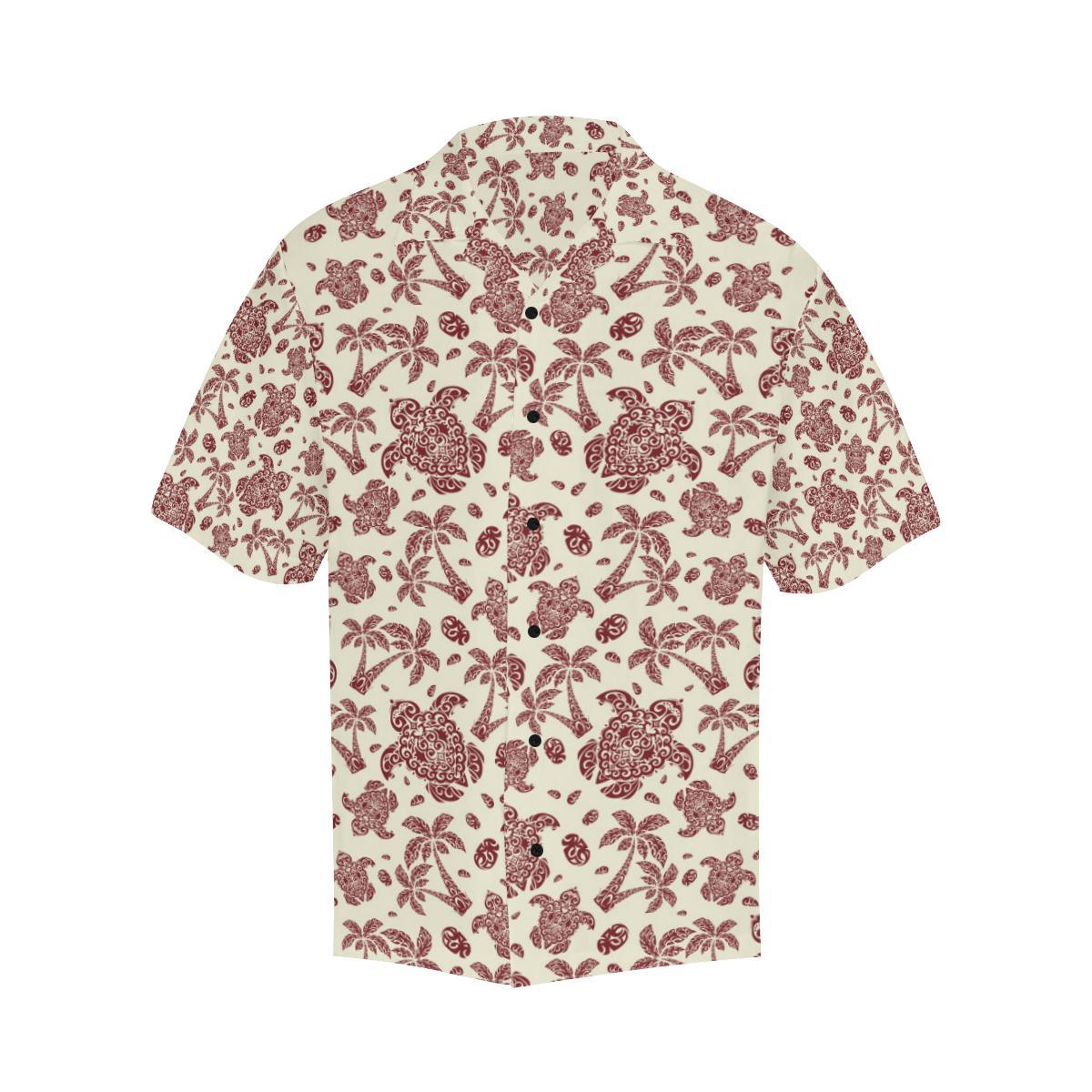 Polynesian Tattoo Turtle Themed Men Aloha Hawaiian Shirt