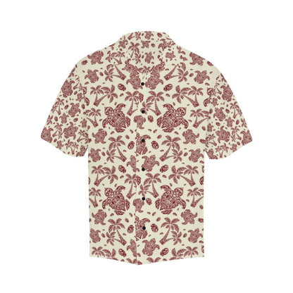 Polynesian Tattoo Turtle Themed Men Aloha Hawaiian Shirt