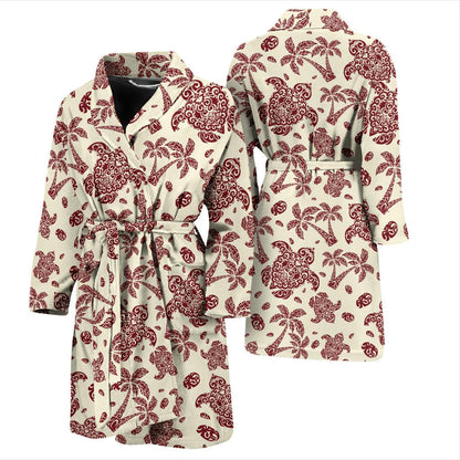 Polynesian Tattoo Turtle Themed Men Bath Robe-JTAMIGO.COM