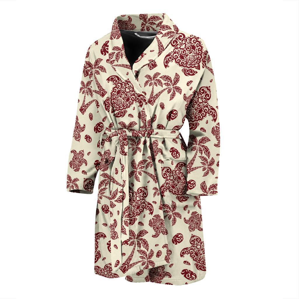 Polynesian Tattoo Turtle Themed Men Bath Robe-JTAMIGO.COM