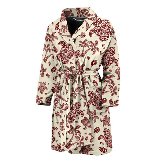 Polynesian Tattoo Turtle Themed Men Bath Robe-JTAMIGO.COM