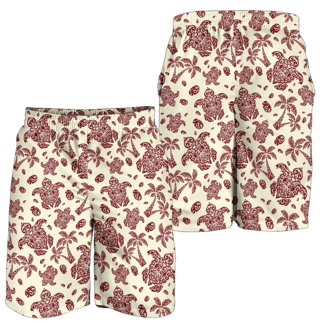 Polynesian Tattoo Turtle Themed Mens Shorts-JTAMIGO.COM