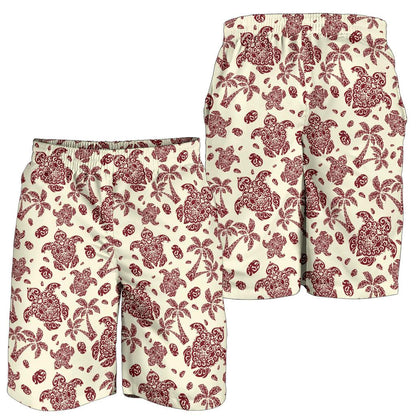 Polynesian Tattoo Turtle Themed Mens Shorts-JTAMIGO.COM