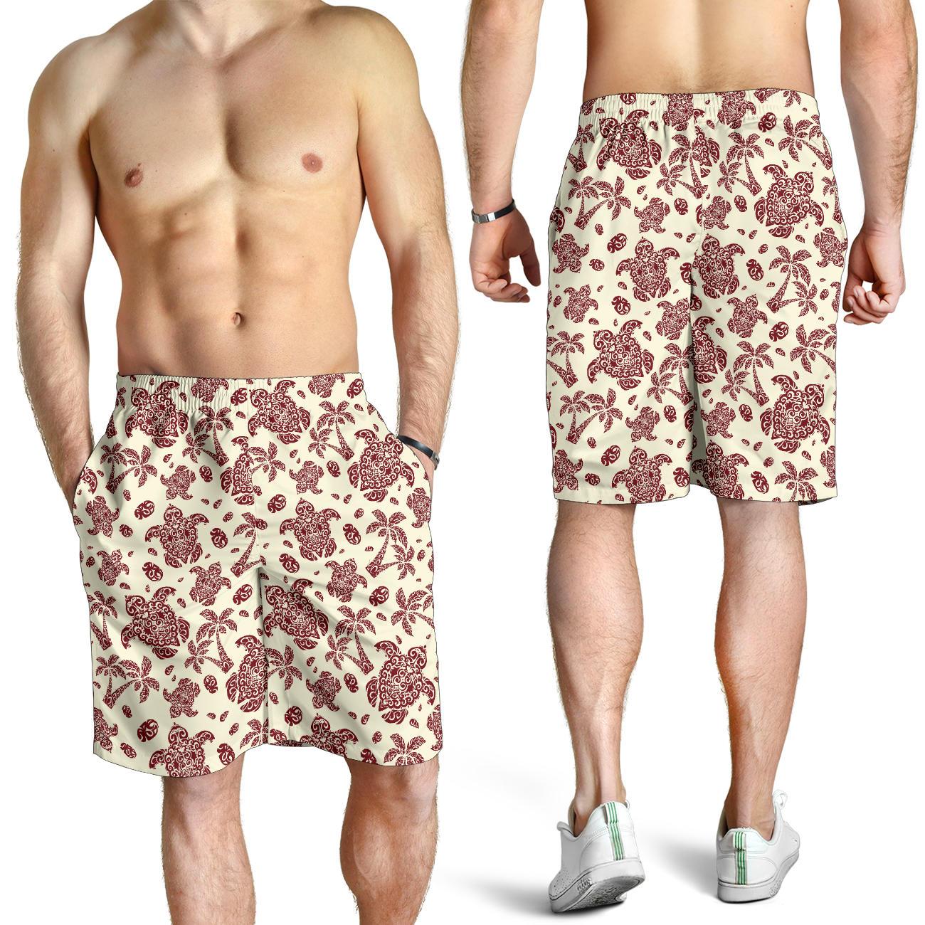 Polynesian Tattoo Turtle Themed Mens Shorts-JTAMIGO.COM