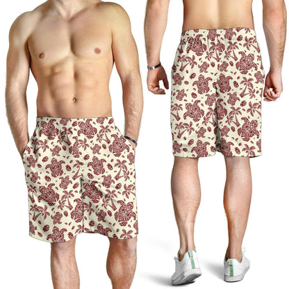 Polynesian Tattoo Turtle Themed Mens Shorts-JTAMIGO.COM
