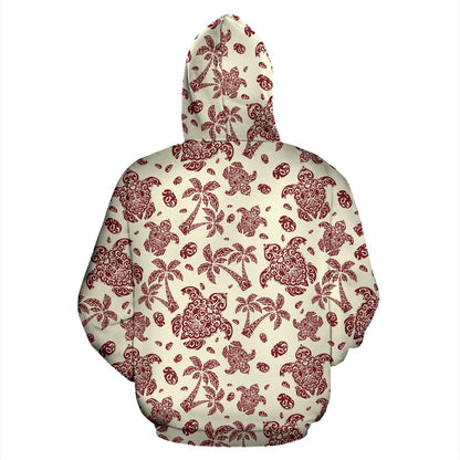 Polynesian Tattoo Turtle Themed Pullover Hoodie