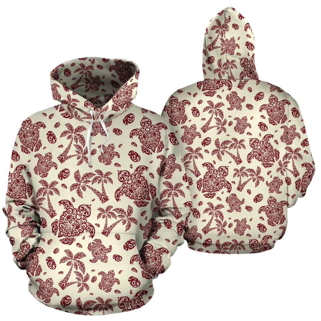 Polynesian Tattoo Turtle Themed Pullover Hoodie