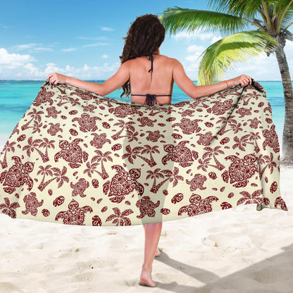 Polynesian Tattoo Turtle Themed Sarong Pareo Wrap