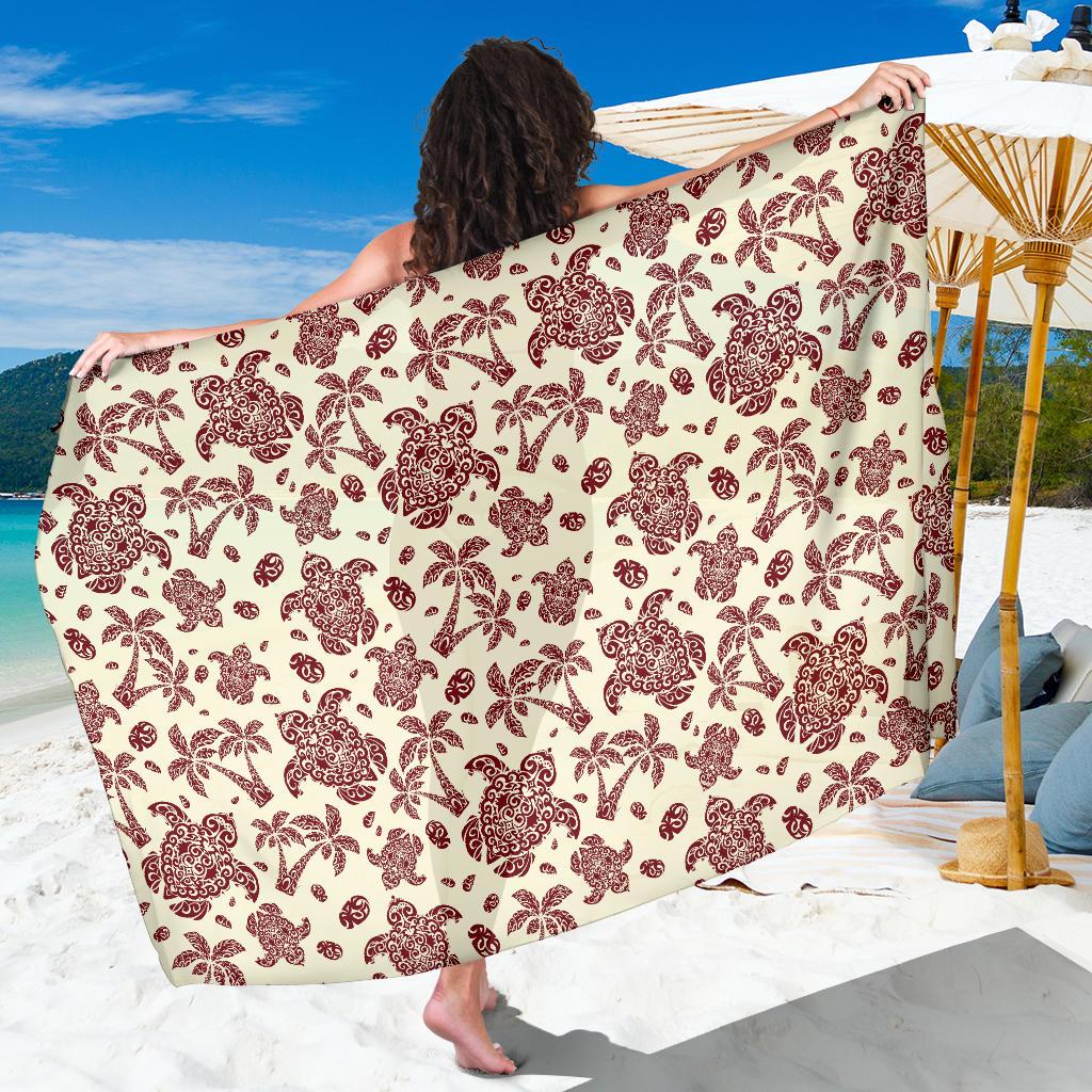 Polynesian Tattoo Turtle Themed Sarong Pareo Wrap