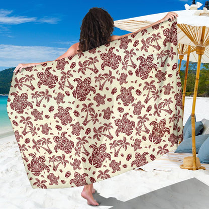 Polynesian Tattoo Turtle Themed Sarong Pareo Wrap