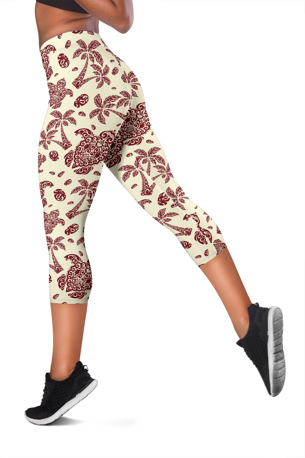 Polynesian Tattoo Turtle Themed Women Capris