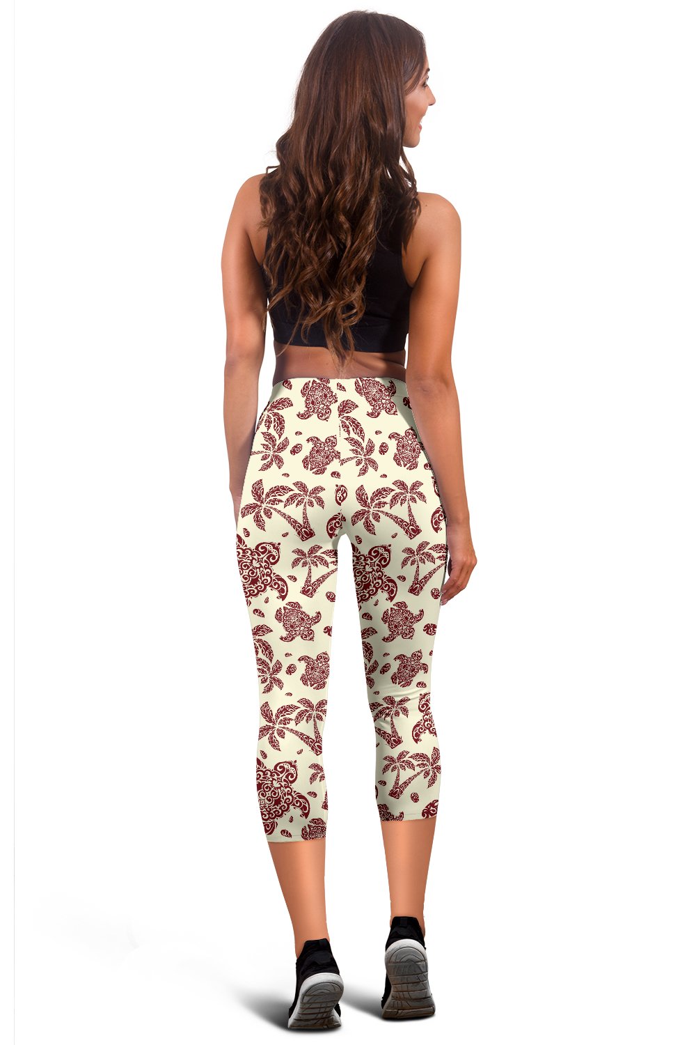 Polynesian Tattoo Turtle Themed Women Capris