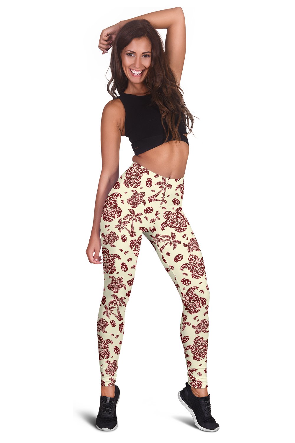 Polynesian Tattoo Turtle Themed Women Leggings