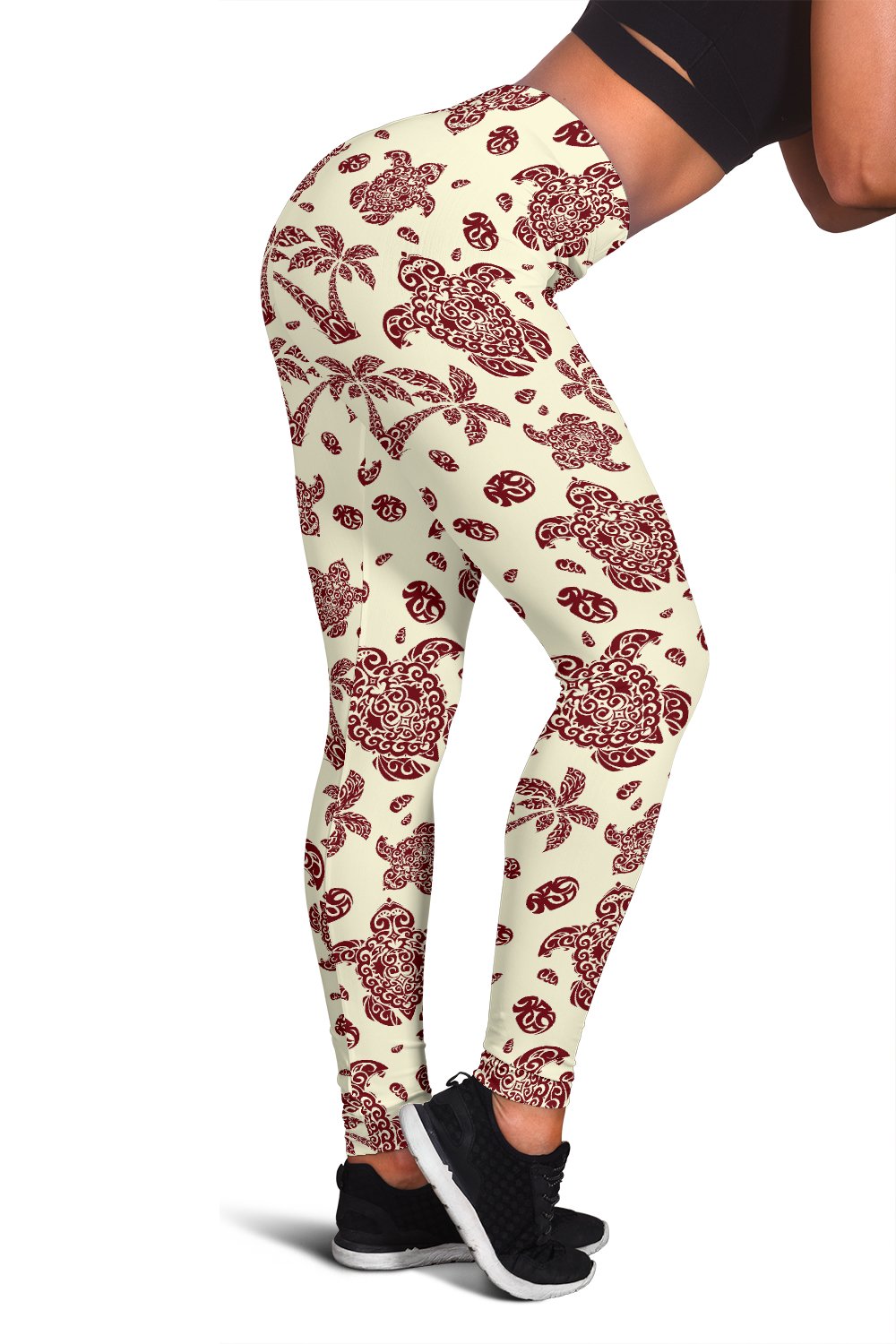 Polynesian Tattoo Turtle Themed Women Leggings