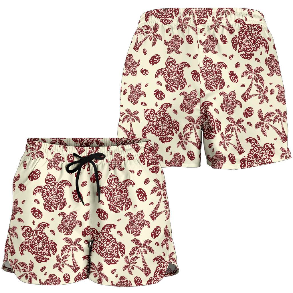 Polynesian Tattoo Turtle Themed Women Shorts-JTAMIGO.COM