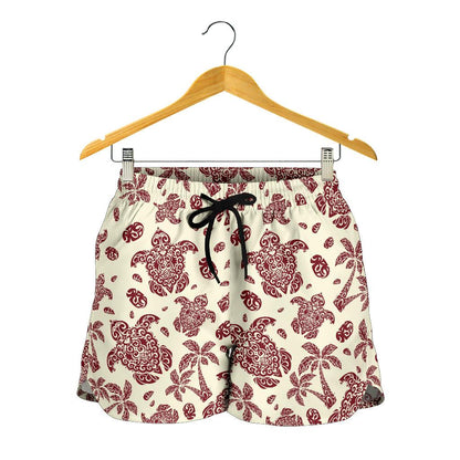 Polynesian Tattoo Turtle Themed Women Shorts-JTAMIGO.COM