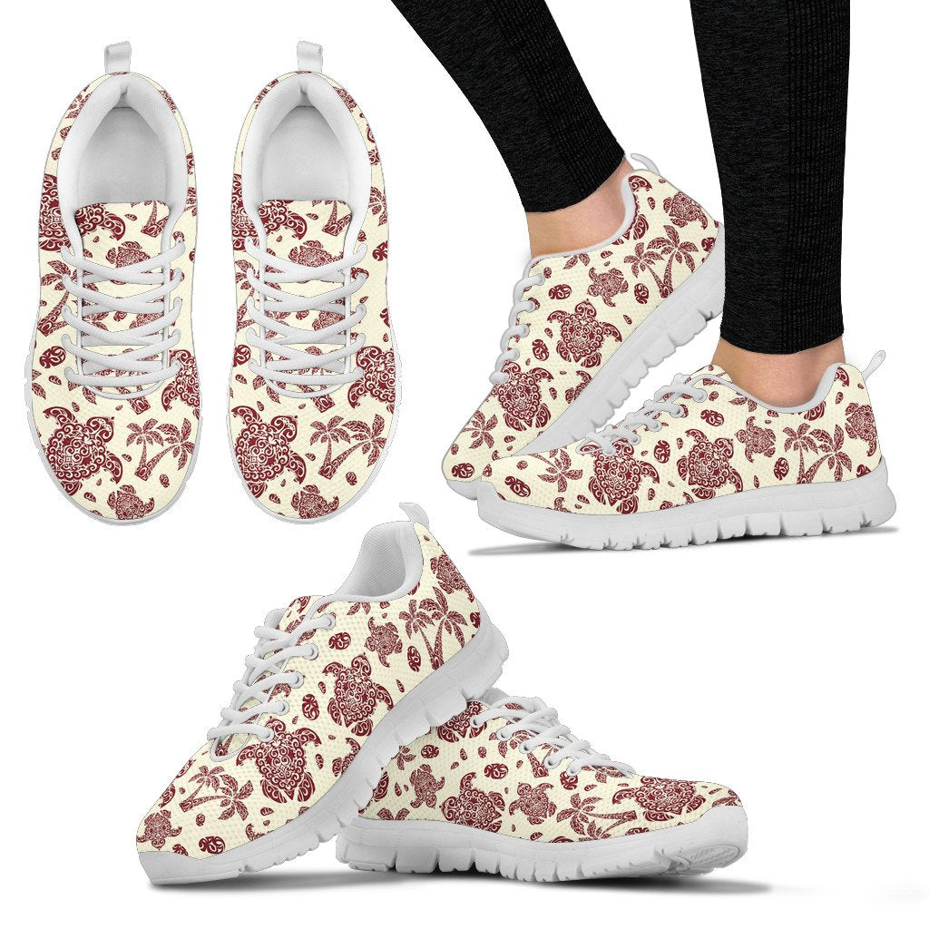 Polynesian Tattoo Turtle Themed Women Sneakers Shoes