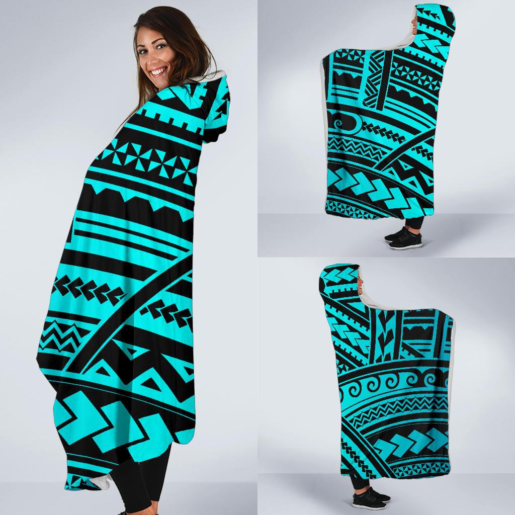 Polynesian Tribal Hooded Blanket-JTAMIGO.COM