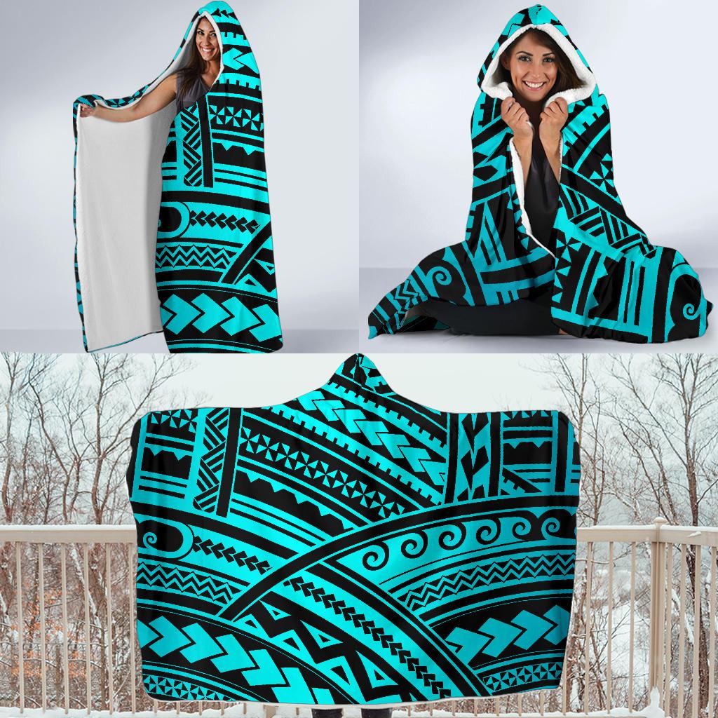Polynesian Tribal Hooded Blanket-JTAMIGO.COM