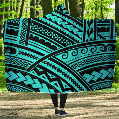Polynesian Tribal Hooded Blanket-JTAMIGO.COM