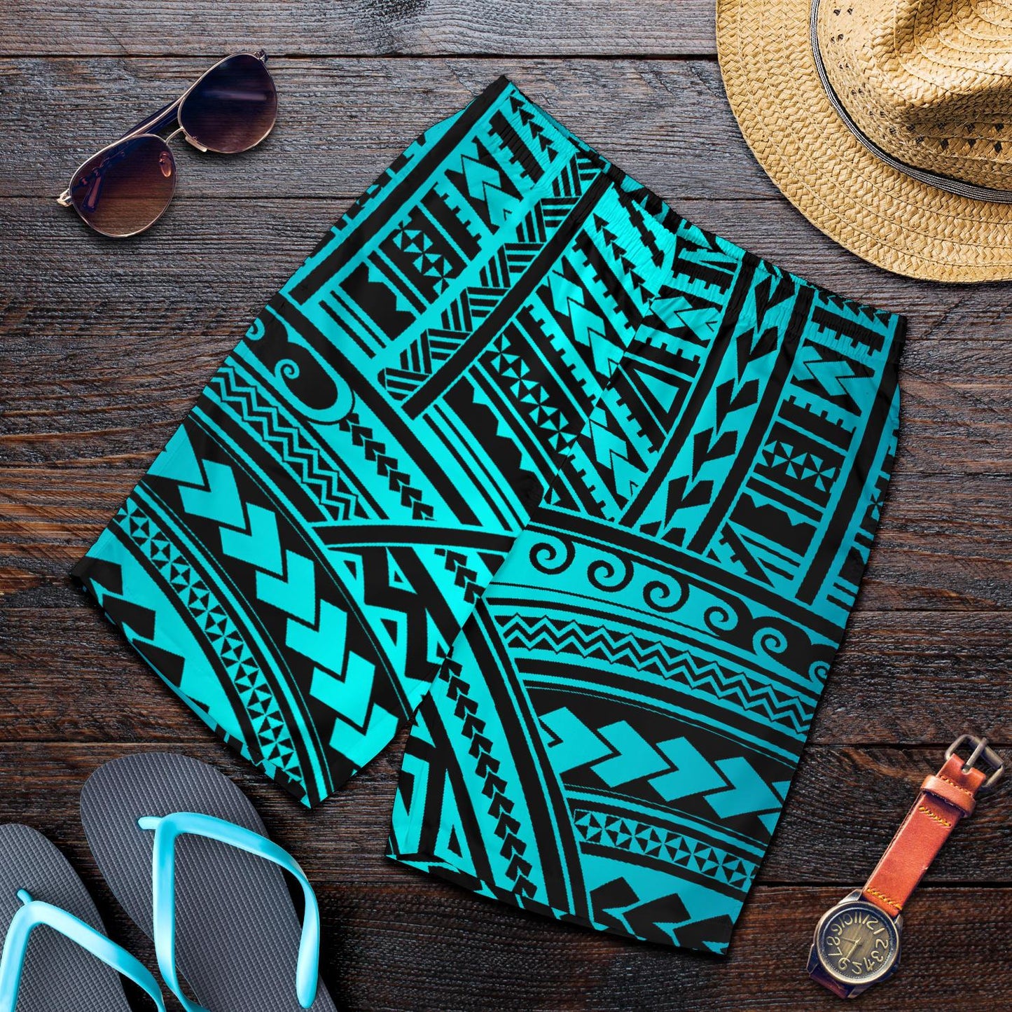 Polynesian Tribal Mens Shorts-JTAMIGO.COM