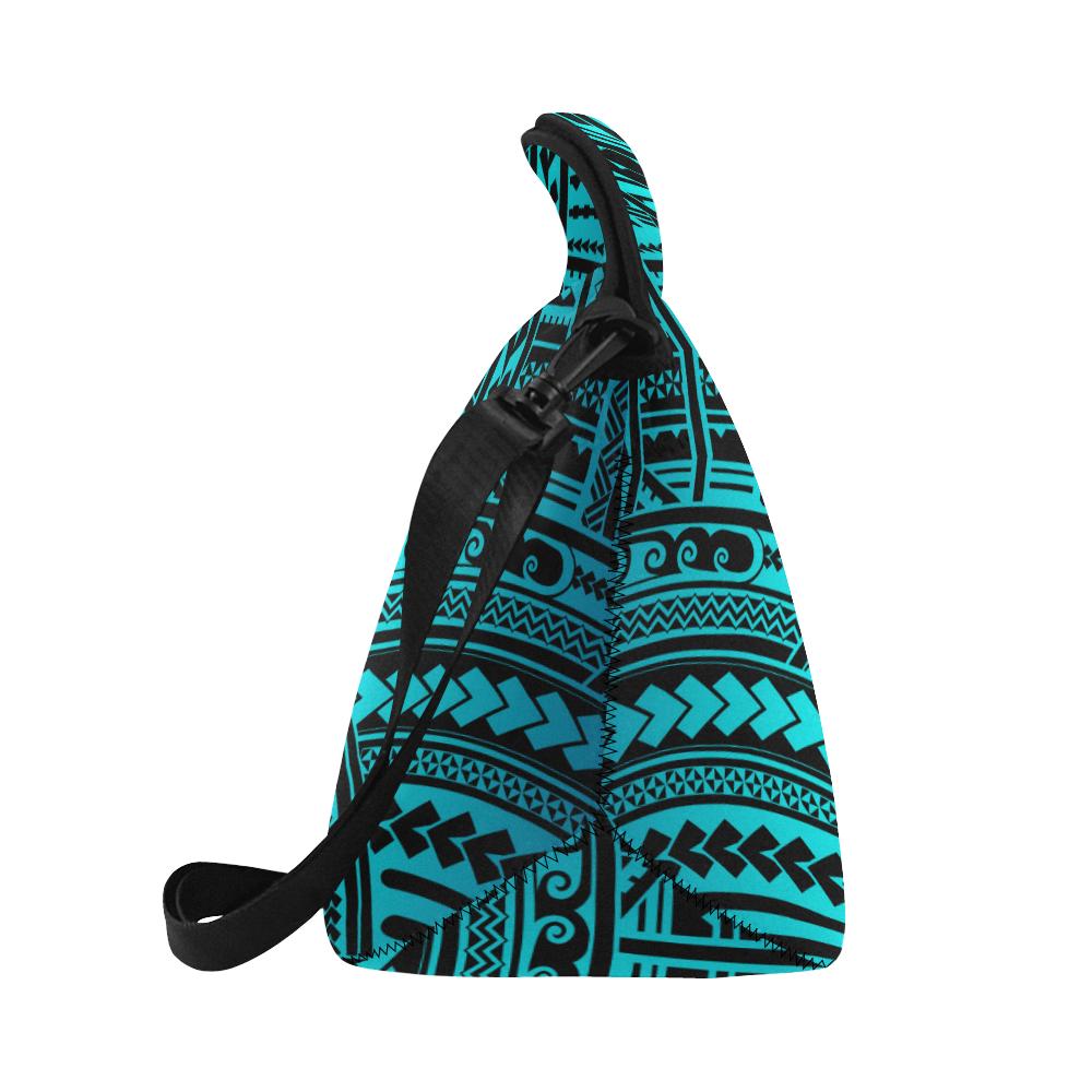 Polynesian Tribal Neoprene Lunch Bag (Model 1669)(Large)-JTAMIGO.COM