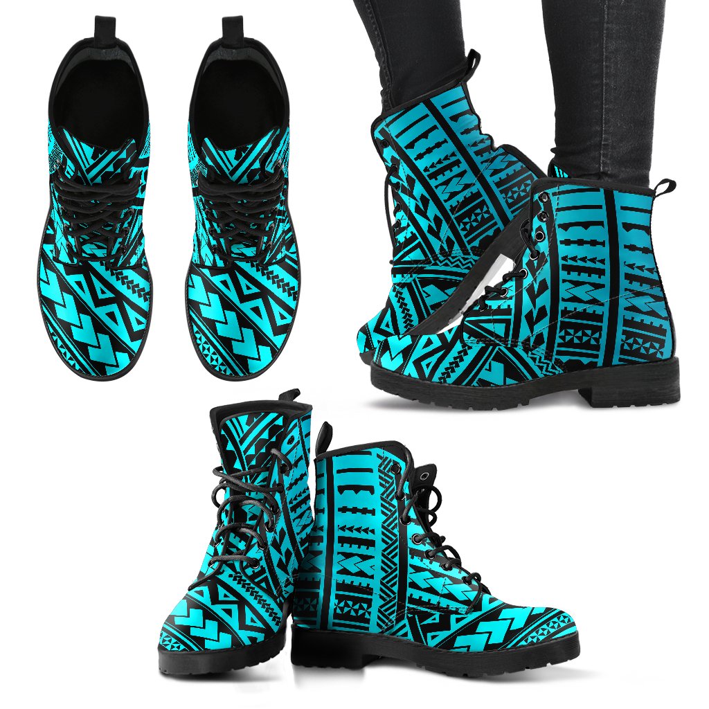 Polynesian Tribal Women Leather Boots-JTAMIGO.COM