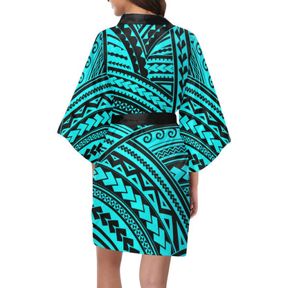 Polynesian Tribal Women Short Kimono Robe