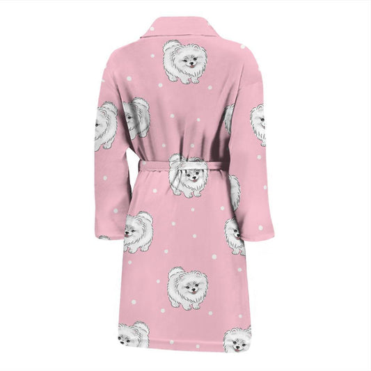 Pomeranians Pattern Print Design A02 Men Bathrobe-JORJUNE.COM