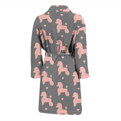 Poodle Pattern Print Design A02 Men Bathrobe-JORJUNE.COM