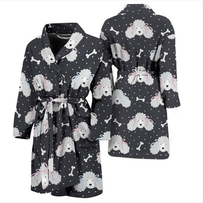 Poodle Pattern Print Design A03 Men Bathrobe-JORJUNE.COM