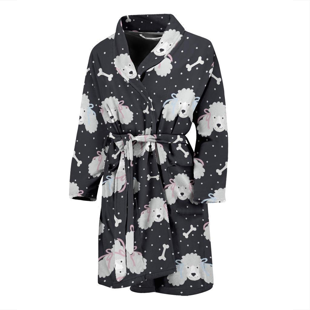Poodle Pattern Print Design A03 Men Bathrobe-JORJUNE.COM