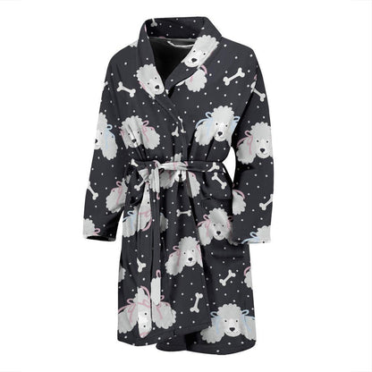 Poodle Pattern Print Design A03 Men Bathrobe-JORJUNE.COM