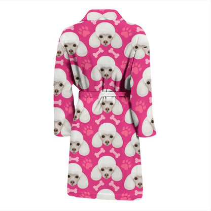 Poodle Pattern Print Design A04 Men Bathrobe-JORJUNE.COM