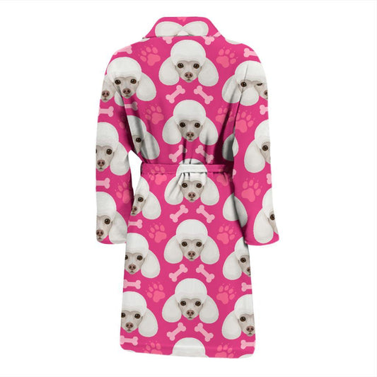 Poodle Pattern Print Design A04 Men Bathrobe-JORJUNE.COM