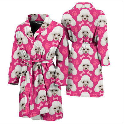 Poodle Pattern Print Design A04 Men Bathrobe-JORJUNE.COM